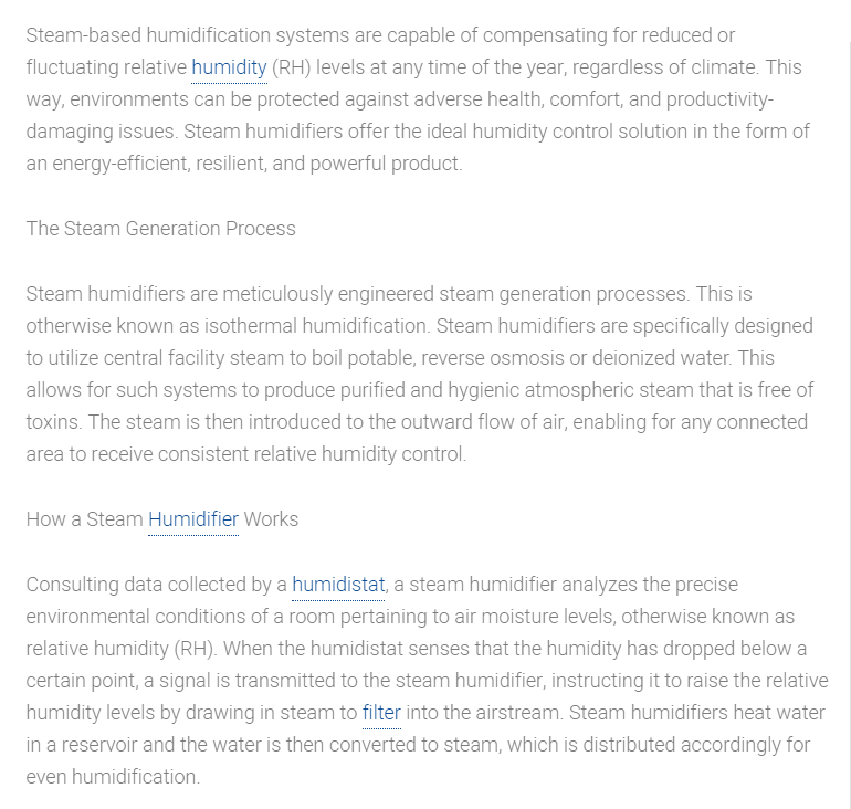 Steam Humidification In Chandler, Queen Creek, Sun Lakes, AZ And Surrounding Areas